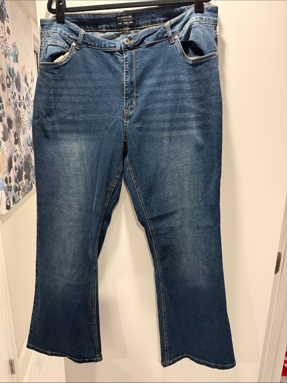 Bloomchic Flare Leg Jeans in Blue Size 22 Like New
